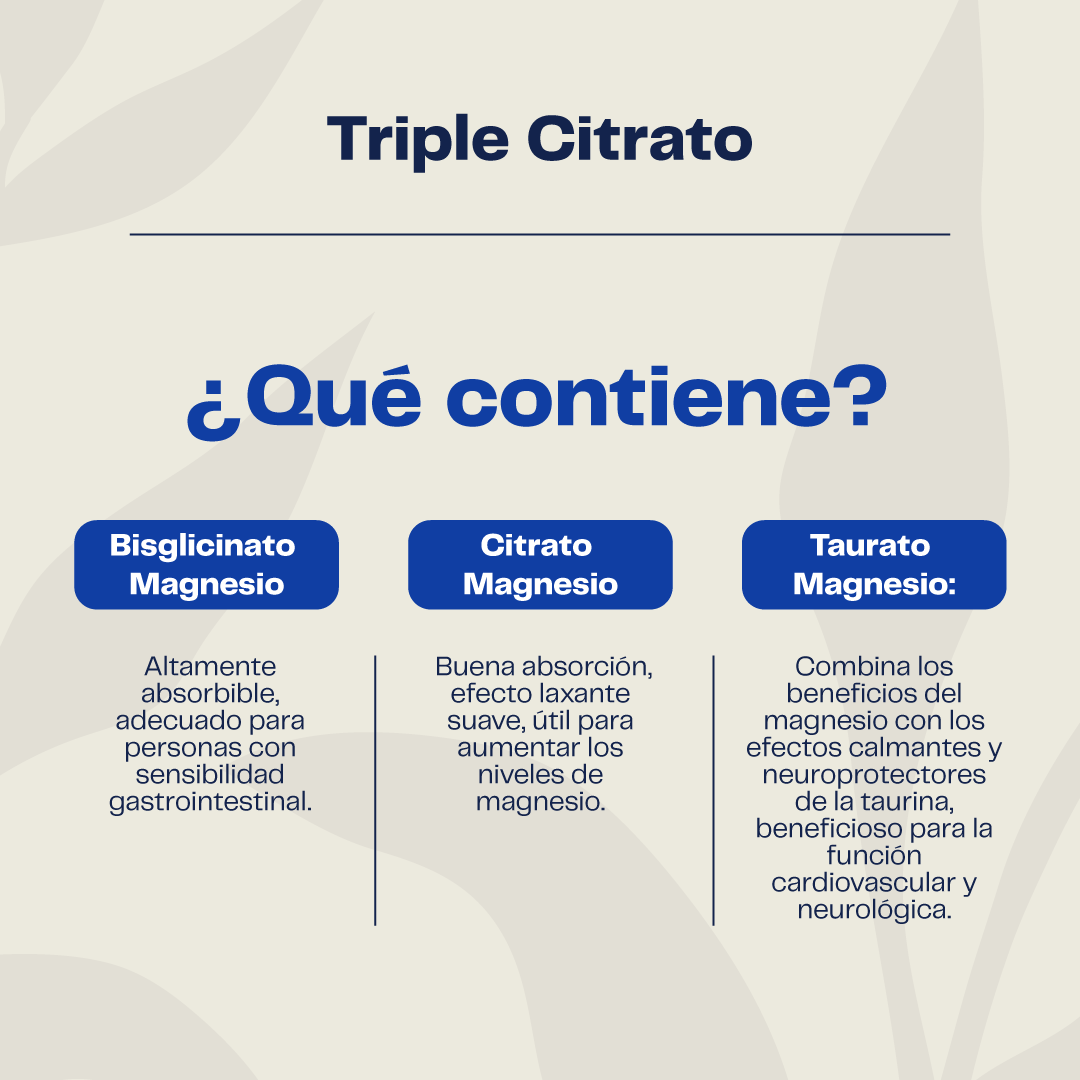 Triple Magnesio (Bisglicinato, Citrato Y Taurato) Karun Life 60 Cápsulas